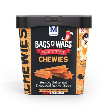 Montego Bags O Wags Butternut Dental Chewies Tubs Dog Treats