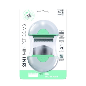 M-Pets 2-in-1 Mini Long Hair Pet Comb - Green