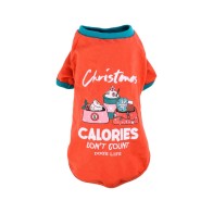 Dog's Life Calories Don't Count Xmas Dog Shirt - Red