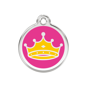Red Dingo Personalised Stainless Steel Enamel Pet ID Tag - Crown