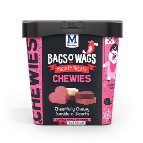 Montego Bags O Wags Jumble o' Hearts Chewies Tubs Dog Treats