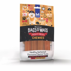 Montego Bags O Wags Butternut Dental Chewies Tubs Dog Treats-120g