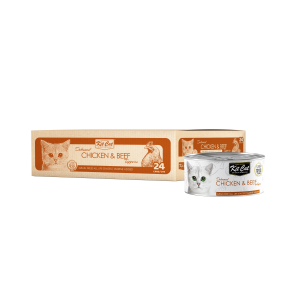 Kit Cat Deboned Chicken & Beef Aspic Adult Cat Wet Food Bulk - 80g x 24