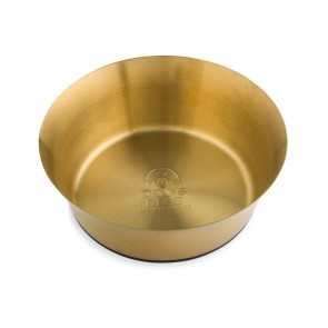 Dog's Life Stainless Steel Gold Dog Bowl Black