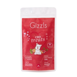 Gizzls Daily Wellness 5mg CBD Ostrich Large Dog Treats - 50 Biscuits