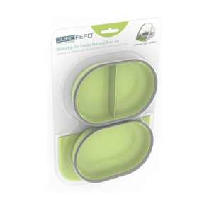 SureFeed Microchip Feeder Pet Mat & Bowl Set-Green