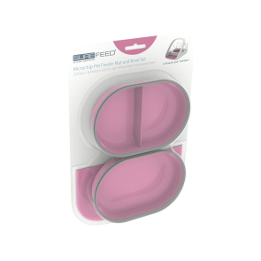 SureFeed Microchip Feeder Pet Mat & Bowl Set-Pink